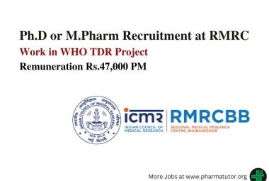 Job opportunity for Research Associate to work in WHO TDR Project RMRC
