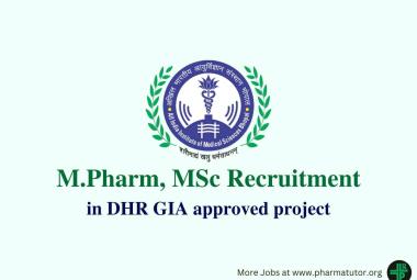 Vacancy for M.Pharm, MSc in DHR GIA approved project at AIIMS