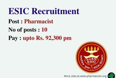 Vacancy for Pharmacists under Ministry of Labour and Employment