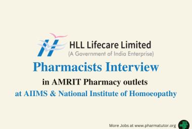 Walk in for Pharmacists in AMRIT Pharmacy outlets at AIIMS and National Institute of Homoeopathy