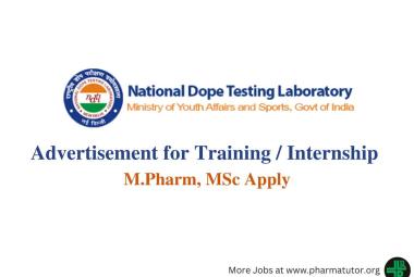 Advertisement for Training / Internship for M.Pharm, MSc at NDTL