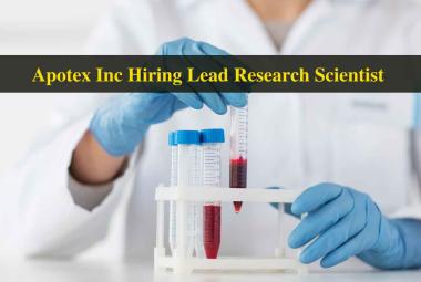 Apotex Inc Hiring Lead Research Scientist