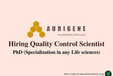 Aurigene Hiring Quality Control Scientist