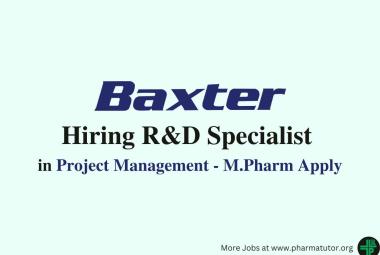 Baxter Hiring R&D Specialist in Project Management