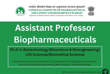Job for Assistant Professor - Biopharmaceuticals at NIPER