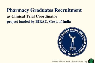 Job for Pharmacy Graduates as Clinical Trial Coordinator at IPGMER