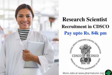 Job for Research Scientist in CDSCO