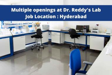 Multiple openings at Dr. Reddy's Laboratories