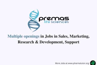 Multiple openings at Premas Life Sciences