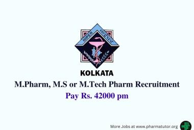 NIPER M.Pharm, M.S or M.Tech Pharm Recruitment