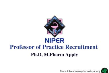 Recruitment of Professor of Practice at NIPER