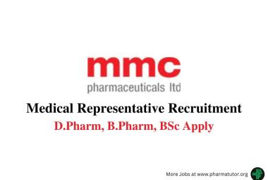 Vacancy for Medical Representative at MMC Pharmaceuticals