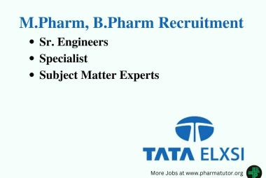 Vacancy for M.Pharm, B.Pharm at Tata Elxsi