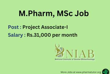 Job opening for M.Pharm, M.Tech in Life Sciences at NIAB, autonomous institute Ministry of Science & Technology