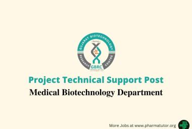 Vacancy for Project Technical Support at Gujarat Biotechnology University