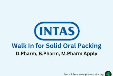 Walk In Drive for Solid Oral Packing at Intas Pharma