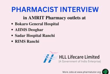 Walk in for Pharmacist in AMRIT Pharmacy outlets at various Government Hospitals