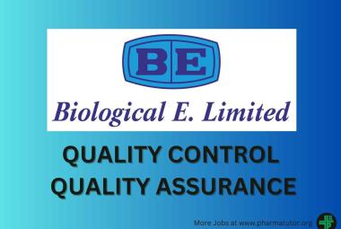 Walk in jobs in QC, QA at Biological E.