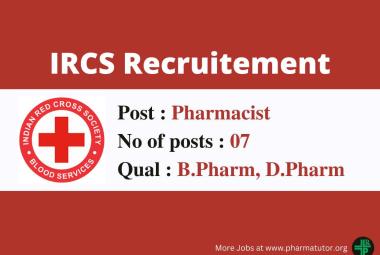 Interview for Pharmacists posts at Indian Red Cross Society