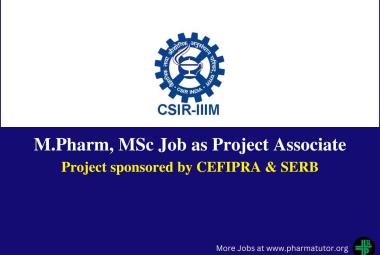 Opportunity for M.Pharm, MSc as Project Associate at IIIM