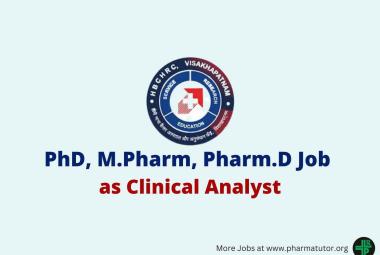 Opportunity for PhD, M.Pharm, Pharm.D as Clinical Analyst at HBCHRC