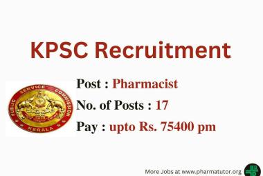 Recruitment for Pharmacists posts under Public Service Commission