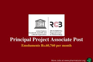 Vacancy for Principal Project Associate at Regional Centre for Biotechnology