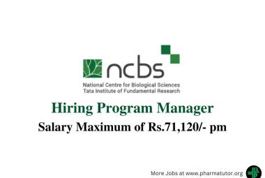 Vacancy for Program Manager at NCBS