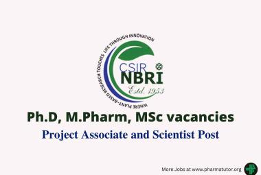 Vacancy for Project Associate, Project Scientist at NBRI