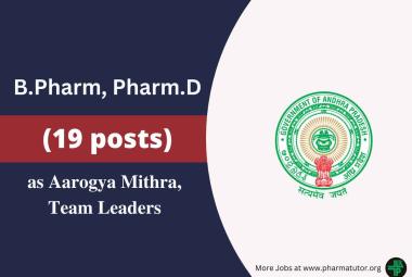 B.Pharm, Pharm.D Job as Aarogya Mithra in Dr. YSR Aarogyasri Health Care Trust