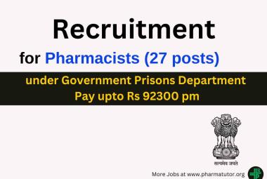 Job openings for Pharmacists under Government Prisons Department