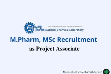 Jobs for M.Pharm, MSc as Project Associate at National Chemical Laboratory