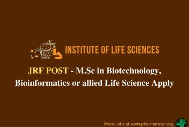 Vacancy for Junior Research Fellow at Institute of Life Sciences
