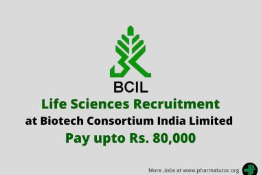 Vacancy for Life Sciences, Biotechnology in Technology Transfer Office at BCIL
