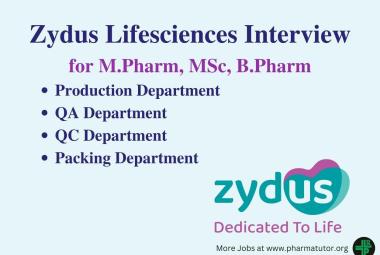 Walk In Drive for M.Pharm, MSc, B.Pharm in Production, Packing, QA, QC at Zydus Lifesciences