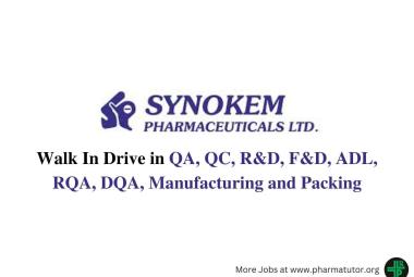 Walk In Drive for Multiple Department at Synokem Pharmaceuticals