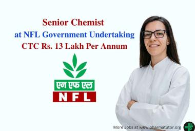 Work as Senior Chemist at NFL Government Undertaking