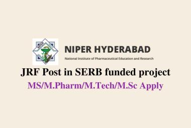 Advertisement for the Post of JRF in SERB funded project at NIPER