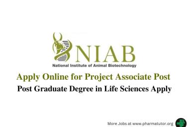 Applications are invited for post of Project Associate at NIAB