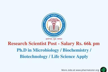 Applications are invited for post of Research Scientist at AIIMS
