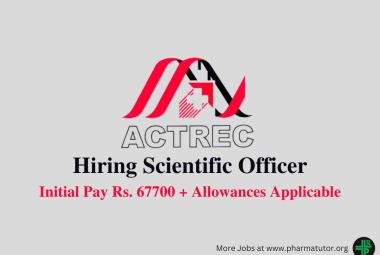 Applications are invited for post of Scientific Officer at ACTREC