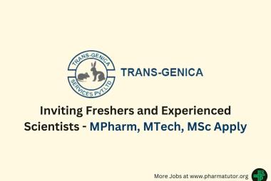 Inviting Freshers and Experienced Scientists at Trans-Genica Research Pvt. Ltd