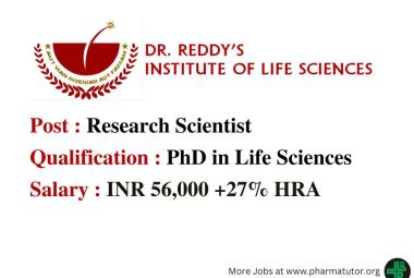 Job as Research Scientist under ICMR funded projects at DRILS