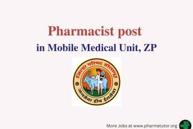 Job for Pharmacist in Zilla Parishad