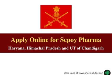 Online applications are invited for post of Sepoy Pharma in Indian Army