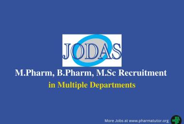 Recruitment for M.Pharm, B.Pharm, M.Sc in Multiple Departments at Jodas Expoim Pvt. Ltd