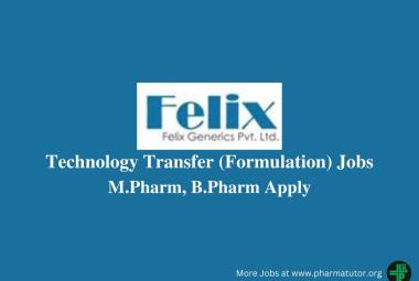 Vacancy for M.Pharm, B.Pharm in Technology Transfer at Felix Generics Private Limited