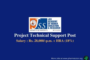 Vacancy for Project Technical Support at JSS Academy of Higher Education & Research