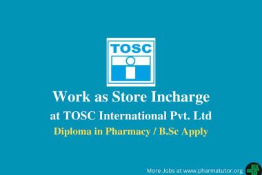 Work as Store Incharge at Tosc International