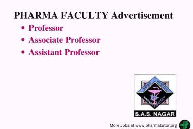 Advertisement Notice for posts of faculty in various departments at NIPER